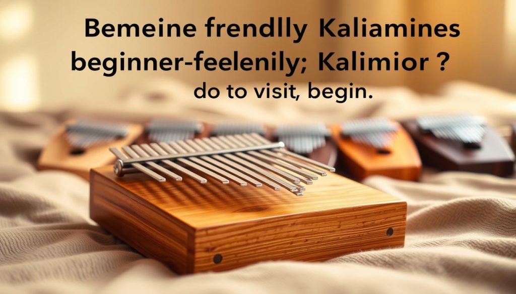 A beautifully crafted kalimba instrument displayed prominently in the foreground, featuring a natural wood finish and gleaming metal tines, showcasing an appealing layout of 17 tines arranged in a graceful arc. The kalimba is placed on a soft, textured fabric in a soothing, neutral color that complements the wood. In the middle ground, a blurred selection of beginner-friendly kalimbas of various sizes provides context, emphasizing the importance of the number of tines for beginners. In the background, warm, diffused lighting creates a cozy atmosphere, with soft shadows adding depth. The camera angle is slightly tilted, allowing for a dynamic view that draws attention to the instrument. Overall, the mood is inviting and encouraging, perfect for someone considering their first kalimba. A beautifully crafted kalimba instrument displayed prominently in the foreground, featuring a natural wood finish and gleaming metal tines, showcasing an appealing layout of 17 tines arranged in a graceful arc. The kalimba is placed on a soft, textured fabric in a soothing, neutral color that complements the wood. In the middle ground, a blurred selection of beginner-friendly kalimbas of various sizes provides context, emphasizing the importance of the number of tines for beginners. In the background, warm, diffused lighting creates a cozy atmosphere, with soft shadows adding depth. The camera angle is slightly tilted, allowing for a dynamic view that draws attention to the instrument. Overall, the mood is inviting and encouraging, perfect for someone considering their first kalimba.